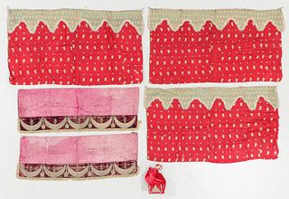 Estate Collection of 6 Antique Persian Silk Textiles