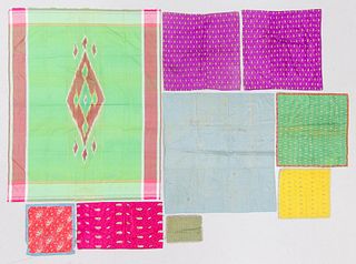 Estate Collection of 9 Persian Silk Textiles