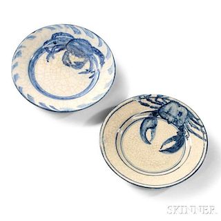 Two Dedham Pottery Crab Plates