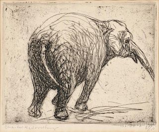 Charles H. Woodbury (American, 1864-1940)      Elephant, Plate IV or V
