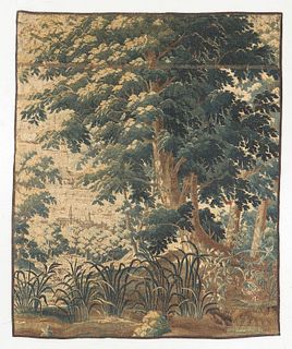 17th C. Flemish Verdure Tapestry: 6'7'' x 7'11''  