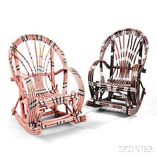 Two Arts & Crafts Child's Willow Chairs