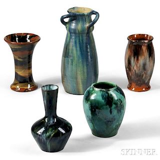 Five Art Pottery Vases