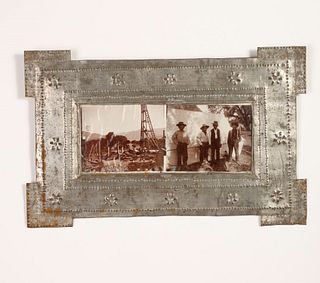 Tin Frame with Two Photographs, ca. 1900