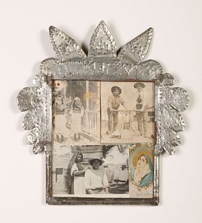 Tin Frame with Photos and Devotional Card