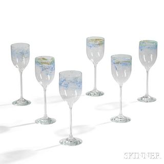Six Josh Simpson (b. 1949) Wine Goblets