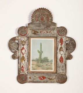 Tin Frame with Photograph, ca. 1885-1910