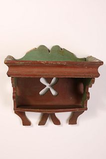 Small Painted Wooden Repisa Shelf, ca. 1930