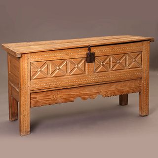 New Mexico, Carved Wooden Chest on Legs