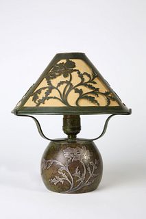 Heintz, Poppy Bronze Boudoir Lamp, ca. 1910