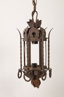 Spanish Revival, Wrought Iron Hanging Lantern