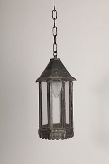 Tin Lantern with Glass Sides, 20th Century