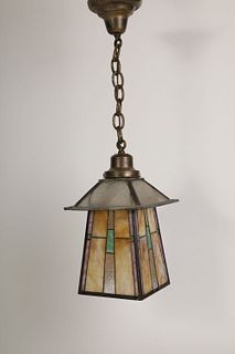 Arts and Crafts, Stained Glass Hanging Lantern