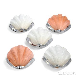 Five Shell-form Wall Sconces