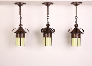 Michael Adams, Three Copper Pendant Lanterns