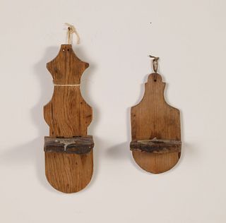 Pair of Wooden Candle Sconces, ca. 1930