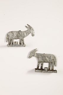 New Mexico, Pair of Tin Burro Candle Sconces