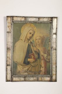 Tin Frame with Devotional Print
, ca. 1875