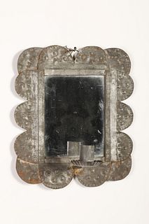 Tin Candle Sconce with Mirror, ca. 1900