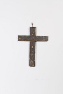 Wood Cross with Straw Overlay, Mid 19th Century