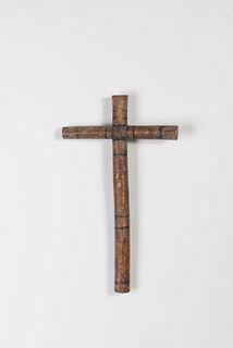 Wood Cross with Painted Design, ca. 1850