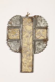 Tin Cross with Glass Panels, ca. 1885