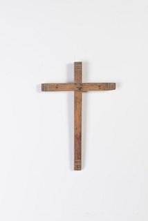 Wood Cross with Notched Terminals, 19th Century