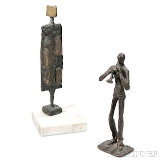 John Coen (b. 1941) Figural Sculpture, and a Trumpeter Figure