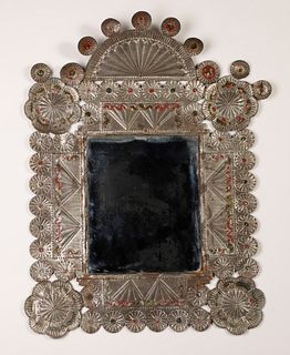 Large Tin Frame with Mirror, ca. 1880