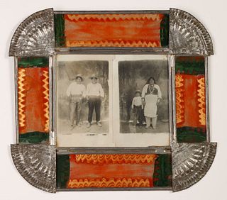 Tin Frame with Two Photos, ca. 1885-1920