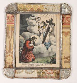 Tin Frame with Devotional Print
, ca. 1870-1875