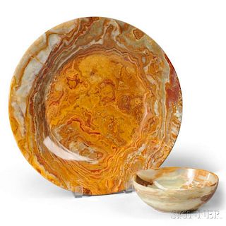 Alabaster Bowl and Plate