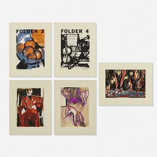 Grace Hartigan, Alfred Leslie, Gandy Brodie, Five prints from Folder magazine