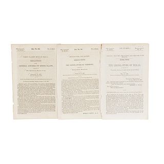 Eaton, Horace - Wood, George T. Resoluciones de las Legislaturas de Vermont, Texas y Rhode Island, relativos a la guerra con Méx. Pzs:3