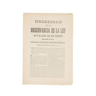 Echeverría, Pascacio. Necesidad de la Observancia de la Ley de 20 de Abril del Año Presente. Febrero 27 de 1847.