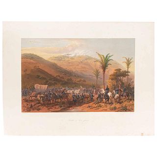 Nebel, Carl. Battle of Cerro Gordo. New York-Philadelphia- Paris, 1851. Colored lithograph, 10.9 x 16.7" (27.7x42.5 cm)