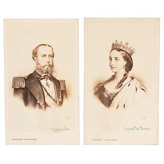 Maximiliano and Carlota. Paris: Charlet et Jacotin, ca. 1864. Cartes de visite. Pieces: 2.