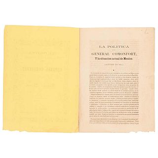 Comonfort, Ignacio. La Política del General Comonfort, y la Situación Actual de México. México: Printing Press Morán y Compañía, 1857.