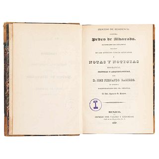 Ramírez, José Fernando. Proceso de Residencia Contra Pedro de Alvarado.México: Impreso por Valdés y Redondas, 1847.