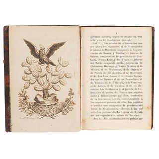 Constitución Federal de los Estados Unidos Mexicanos, Sancionada por el Congreso General... México, 1828. Engraving by Torreblanca.