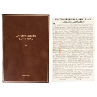 López de Santa Anna, Antonio. Manifiesto del Presidente sobre Acontecimientos Revolucionarios. México: Printing Press Águila, 1834.