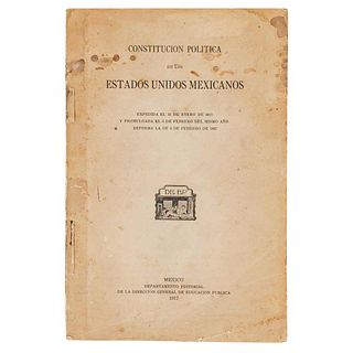 Carranza, Venustiano. Constitución Política de los Estados Unidos Mexicanos. México, 1917. Illustrated with photographic reproductions.
