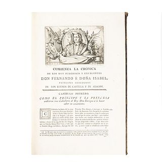 Pulgar, Hernando del. Crónica de los Reyes Católicos Don Fernando y Doña Isabel de Castilla y de Aragón. 1780.