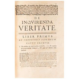 Malebranche, Nicolas. De Inquirenda Veritate Libri Sex, in Quibus Mentis Humanæ Natura Disquiritur... Genevæ: 1689.