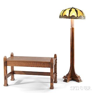 Arts & Crafts-style Floor Lamp and a Window Bench