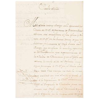 Marqués de Croix. Carta Dirigida a Antonio Bucareli y Ursúa desde Cuba. La Habana, enero 22 de 1772. Signature.