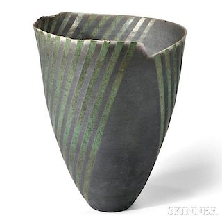 David Roberts (b. 1947) Raku Pottery Vase