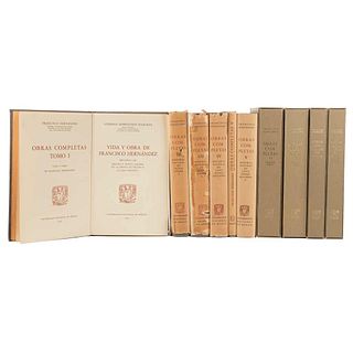 Hernández, Francisco. Complete Works. México: UNAM, 1959 - 1985. Tomes I - VII. Edition of 2150 copies. Pieces: 10.