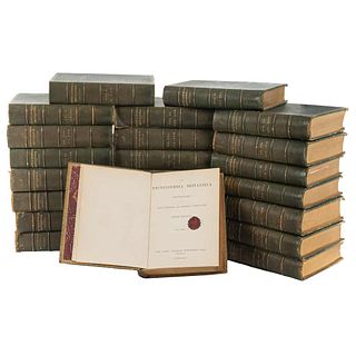 Encyclopaedia Britannica. Nueva York: Charles Scribner's Sons, 1878 - 1888. Tomes I - XXIV. Ex Libris of Vicente Riva Palacio. Pzas: 24