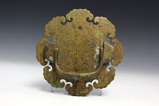 Antique Chinese bronze door handle.